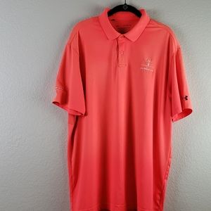 Under Armour | Men's Orange Activewear Athleisure Estrella Golf Club Polo XL